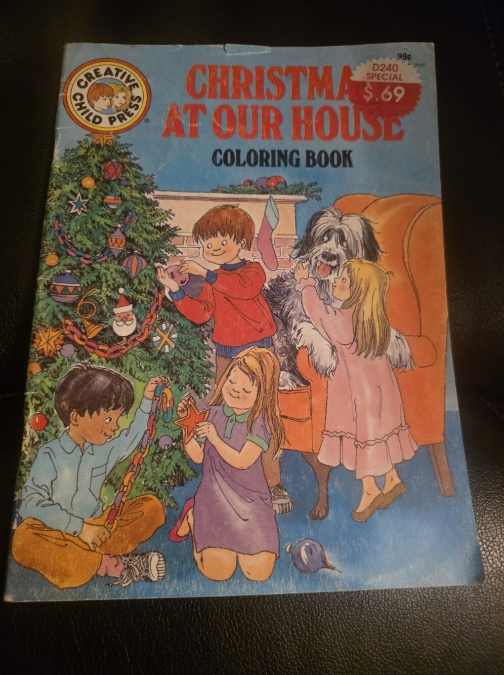 vintage creative child press christmas at our house coloring book 80s paperback